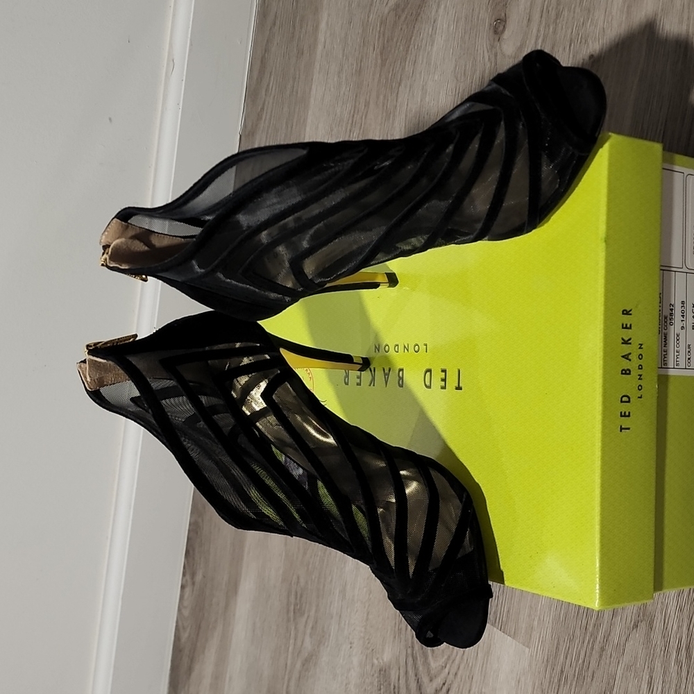 NEW Ted Baker Chiantea Velvet and Mesh Booties